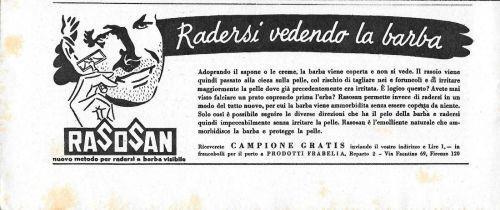 Rasosan. Radersi vedendo la barba. Advertising 1941 - copertina
