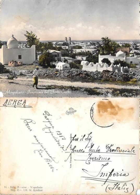 Mogadiscio. Panorama dal Forte Cecchi. Viaggiata 1953 - copertina