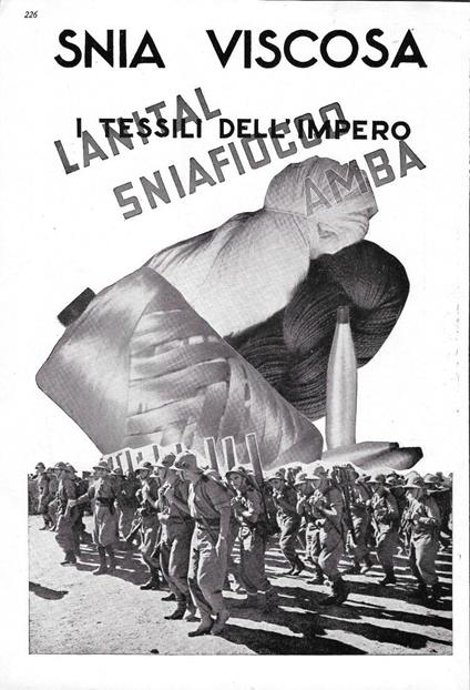 Snia Viscosa, i tessuti dell'Impero/Bemberg. Advertising 1937 fronte retro - copertina