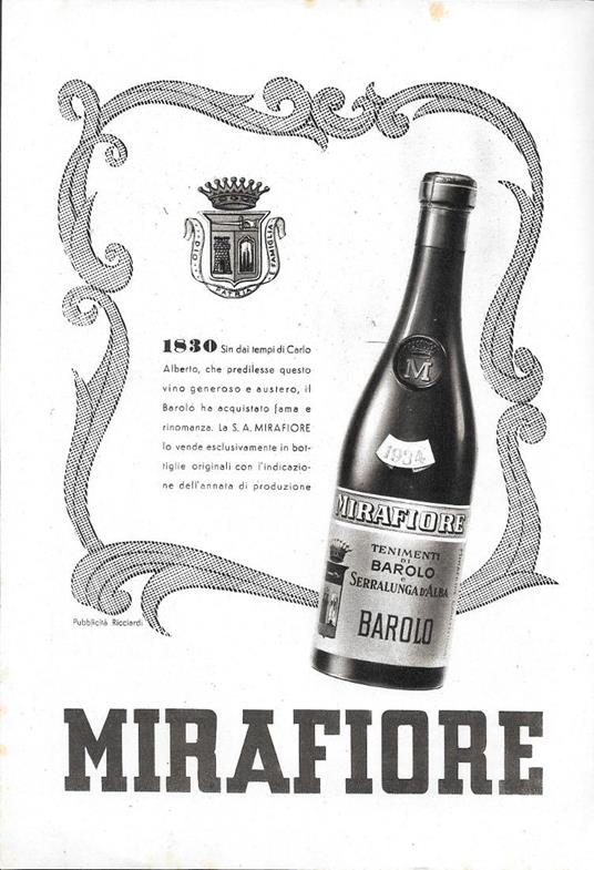 Barolo Mirafiore. Advertising 1942 - copertina