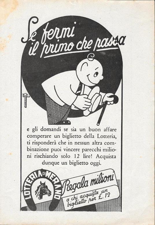 Lotteria di Merano. Advertising 1942 - copertina