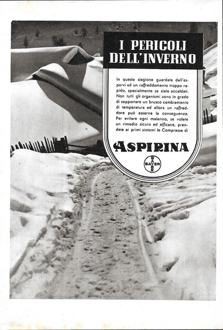 Nafta tutti i prodotti del petrolio/Aspirina Bayer. Advertising 1942 fronte retro