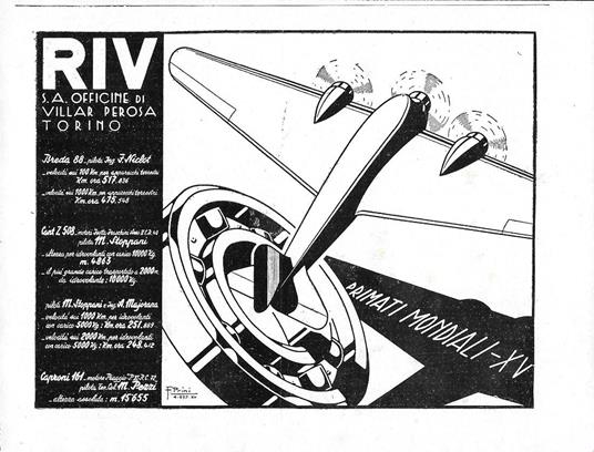 RIV. 15 primati mondiali. Advertising 1942 - copertina