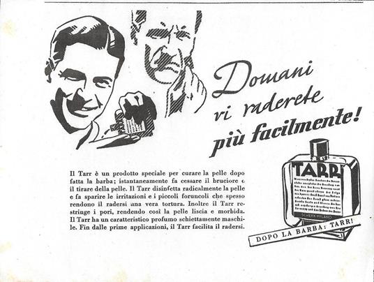 Tarr. Domani vi raderete più facilmente. Advertising 1942 - copertina