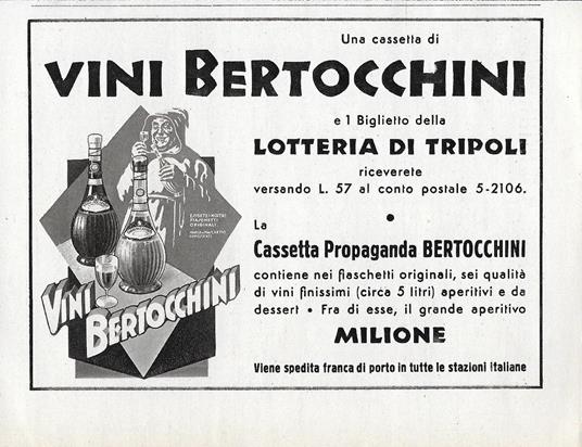 Vini Bertocchini. Advertising 1942 - copertina