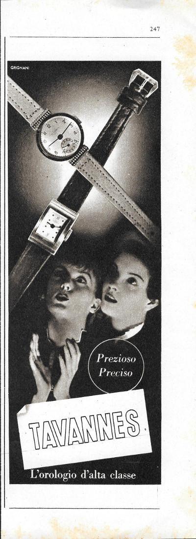 Orologi Tavannes. Advertising 1942 - copertina