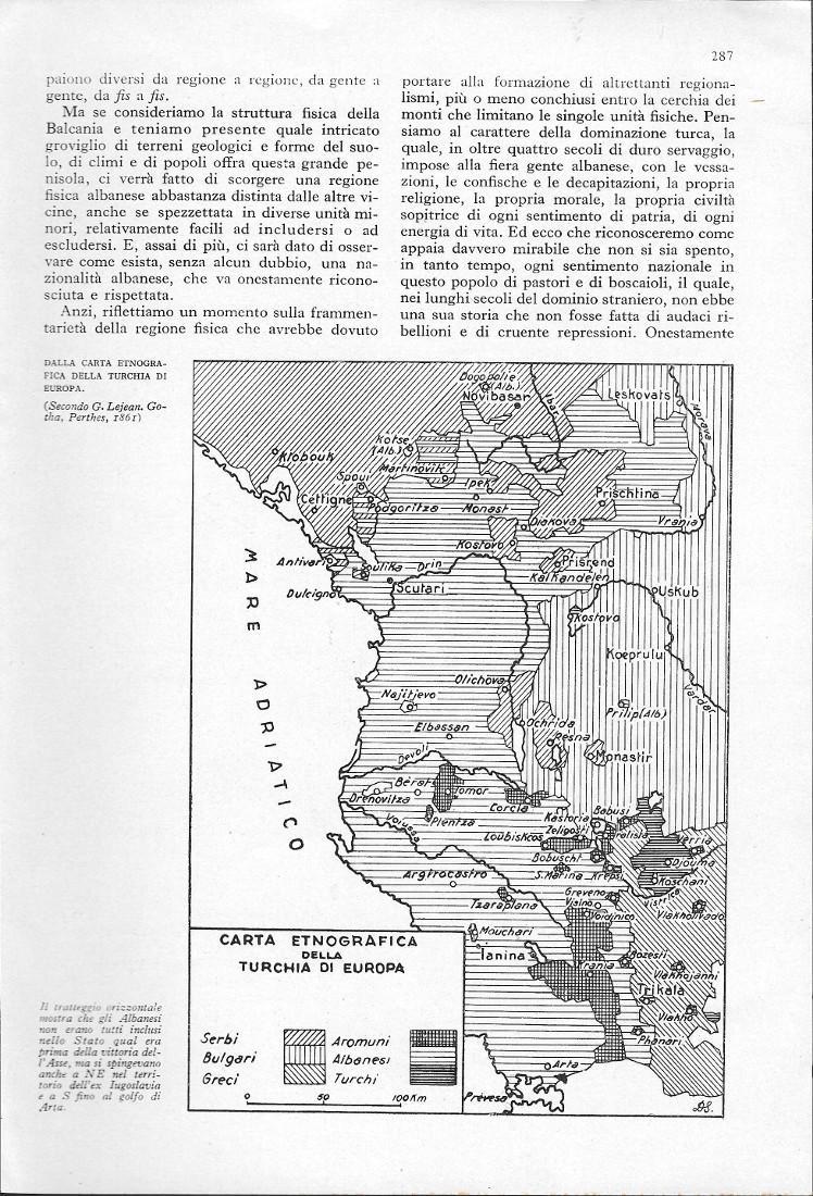 Cartine etnografiche dell'Albania. Stampa 1942