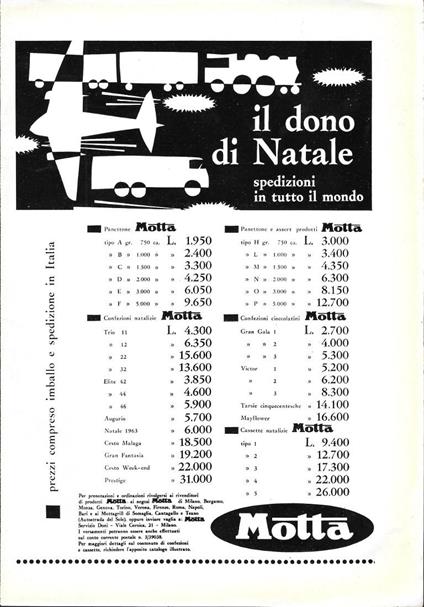 Motta. Il dono di Natale. Advertising 1963 - copertina