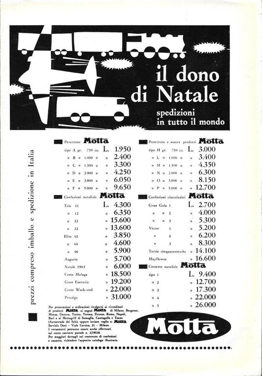 Motta. Il dono di Natale. Advertising 1963 - copertina