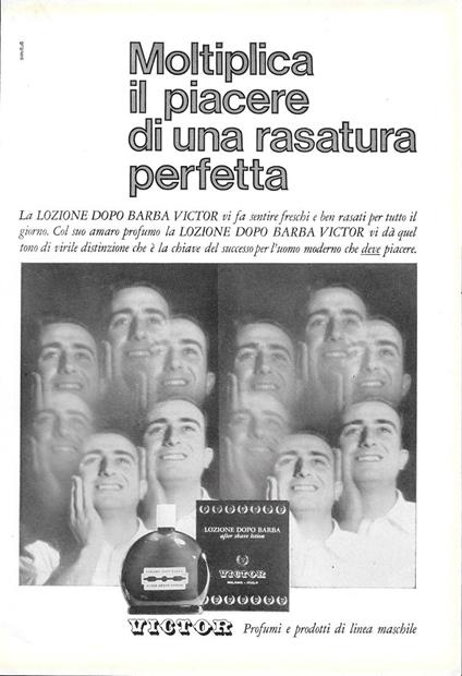 Victor moltiplica il piacere di una rasatura perfetta. Advertising 1963 - copertina