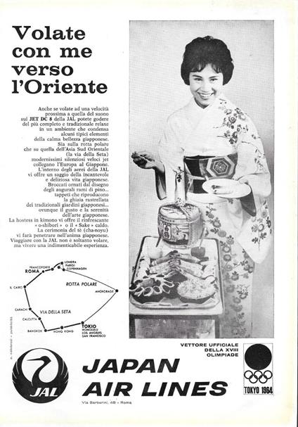 Japan Air Lines. Tokio 1964. Advertising 1963 - copertina