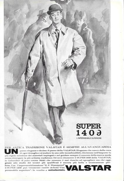 Valstar Super 1409 l'impermeabile superiore. Advertising 1963 - copertina