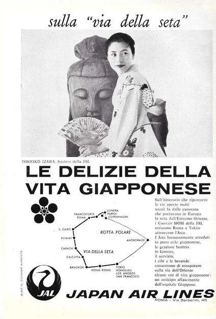 Japan Air Lines sulla via della seta. Advertising 1963 - copertina