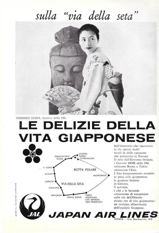 Japan Air Lines sulla via della seta. Advertising 1963 - copertina