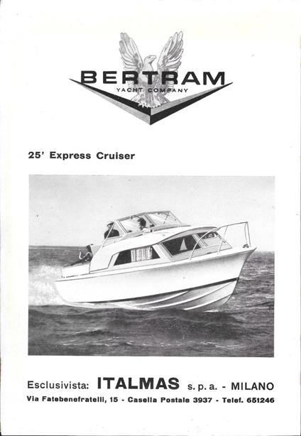 Bertram 25' Express Cruiser. Advertising 1963 - copertina