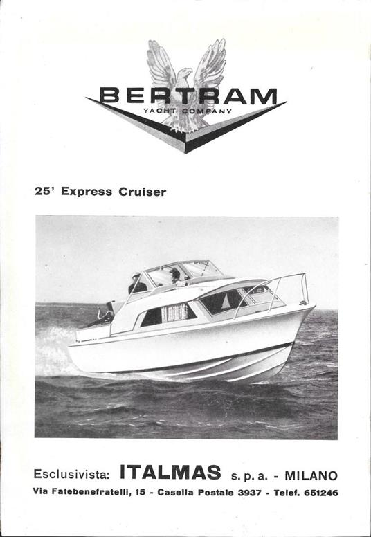 Bertram 25' Express Cruiser. Advertising 1963 - copertina