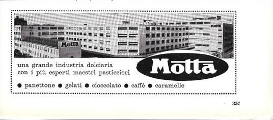 Motta industria dolciaria. Advertising 1963 - copertina