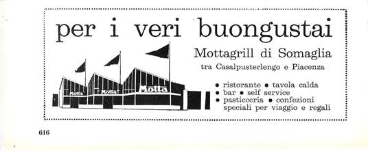 Mottagrill di Somaglia per veri buongustai. Advertising 1963 - copertina