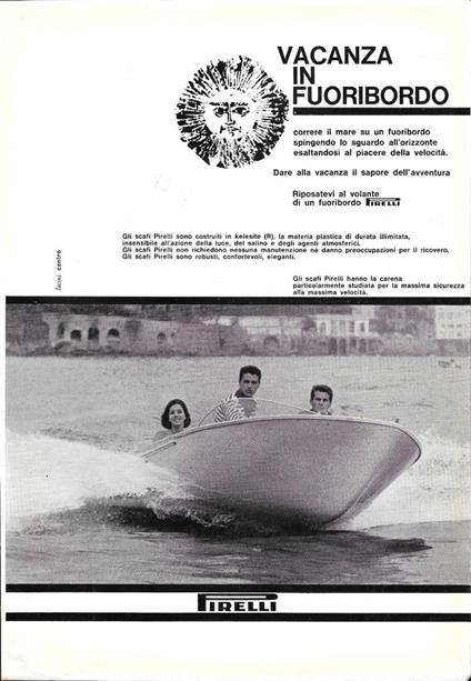 Fuoribordo Pirelli/Cibalgina. Advertising 1961 fronte/retro - copertina