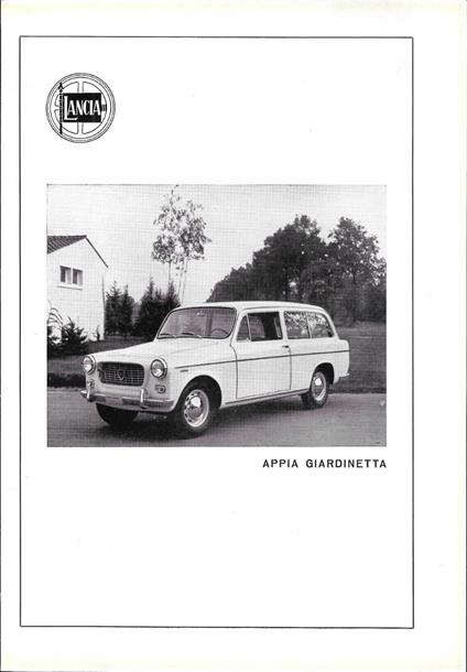 Lancia Appia giardinetta. Advertising 1961 - copertina
