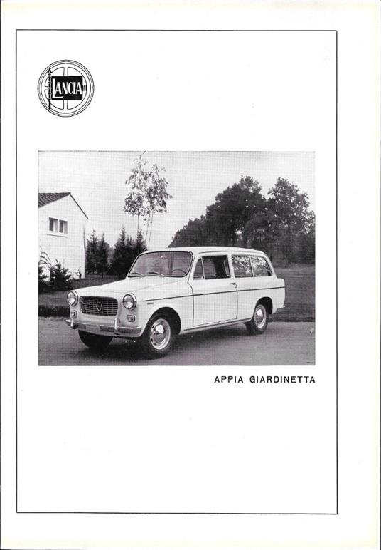 Lancia Appia giardinetta. Advertising 1961 - copertina