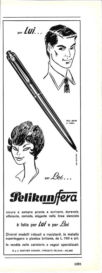 Pelikansfera. Advertising 1961 - copertina
