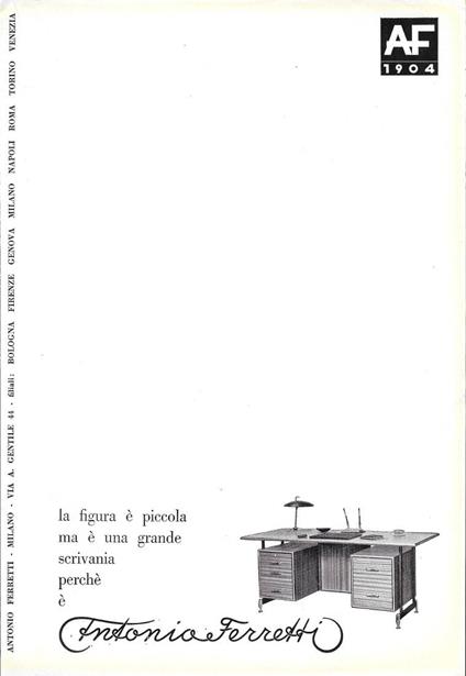 Antonio Ferretti. Scrivania. Advertising 1964 - copertina