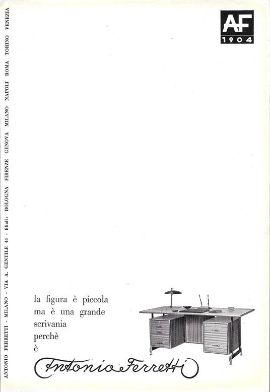 Antonio Ferretti. Scrivania. Advertising 1964 - copertina