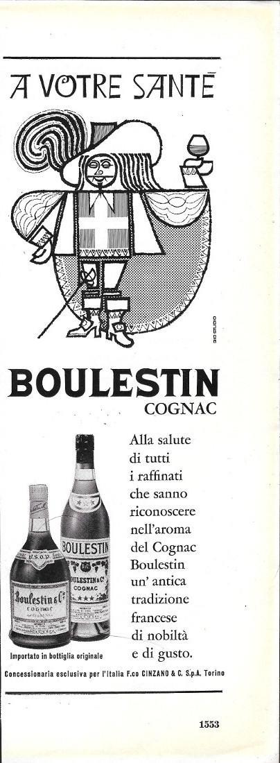 Sheaffer stilografiche/Cognac Boulestin. Advertising 1964 fronte /retro