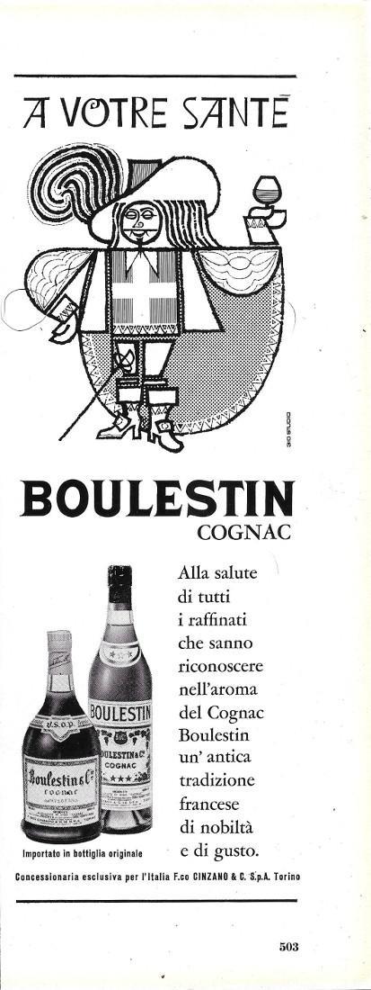 Boulestin Cognac. A votre santè. Advertising 1964 - copertina