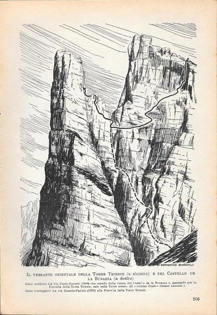 Il Versante Orientale della Torre Trieste e del Castello della Busazza. Stampa 1936 - copertina