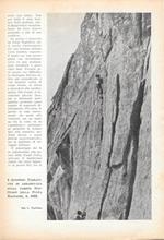 Agostino Parravicini sulla parete Sud della Punta Magnaghi . Stampa 1936