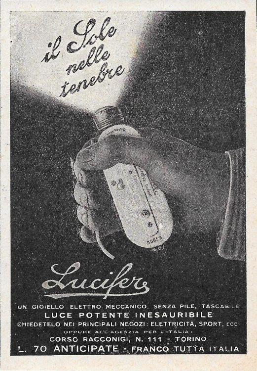 Lucifer. Il Sole nelle tenebre. Advertising 1929 - copertina