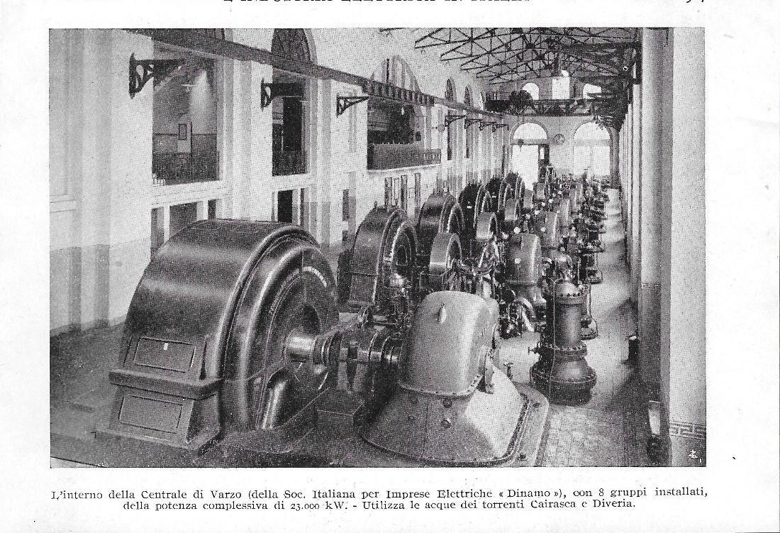 Interni della Centrale di Varzo. Fronte/retro. Stampa 1928