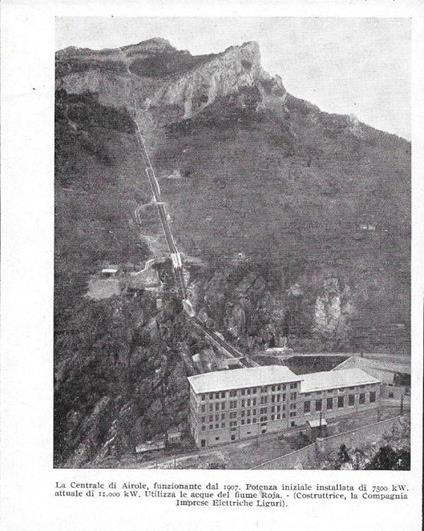 La centrale di Airole, funzionate dal 1907. Stampa 1928 - copertina