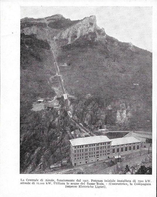 La centrale di Airole, funzionate dal 1907. Stampa 1928 - copertina