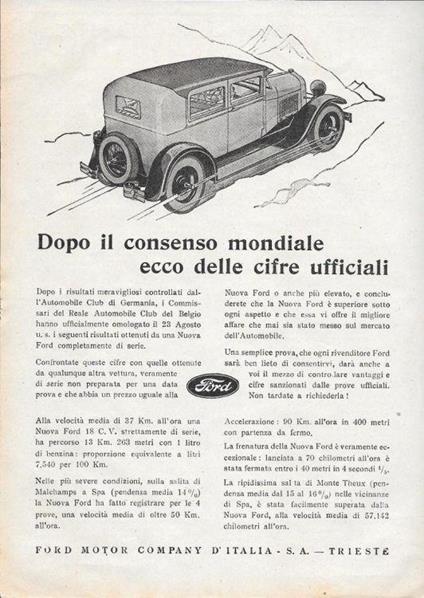 La Nuova Ford. Advertising 1928 - copertina