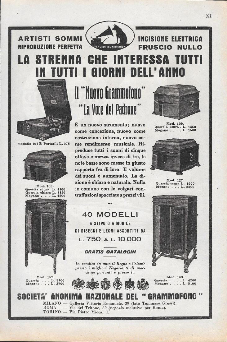 Standard - Motor Oil / Nuovo Grammofono La Voce del Padrone. Advertising 1928