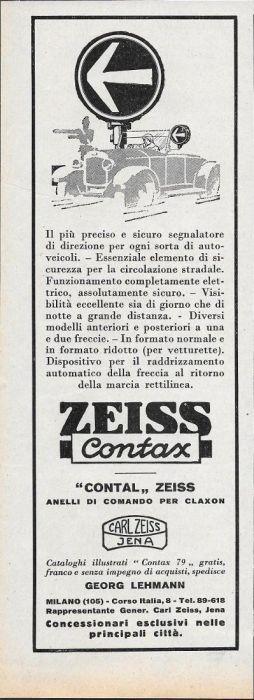 Zeiss Contax - Carl Zeiss Jena. Advertising 1928 - copertina