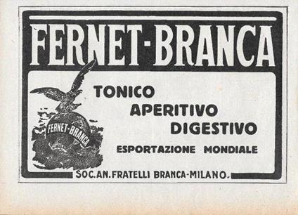Fernet Branca / Stivali e Scarpe di gomma. Advertising 1928 - copertina