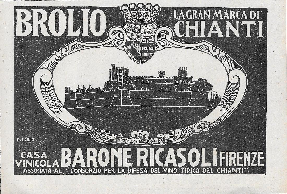 Supercomplex - Apparecchio Portatile _Brolio - Chianti. Advertising 1928