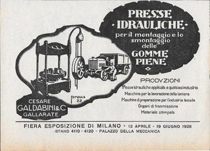 Presse Idrauliche - Cesare Galdabini & C._Vini Ruffino. Advertising 1928 - copertina