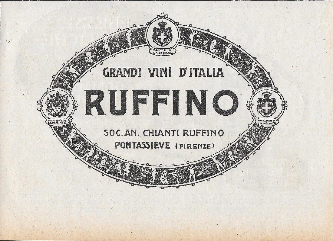 Presse Idrauliche - Cesare Galdabini & C._Vini Ruffino. Advertising 1928