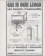 Gas in ogni luogo - Brevetti Talmone. Advertising 1928