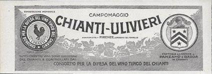 Chianti - Ulivieri. Advertising 1928 - copertina