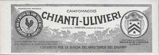 Chianti - Ulivieri. Advertising 1928 - copertina