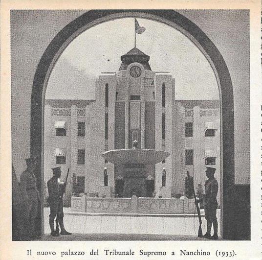 Il nuovo palazzo del Tribunale Supremo a Nanchino. Stampa 1934 - copertina