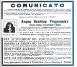 Acqua Beatrice Progressiva. Advertising 1923