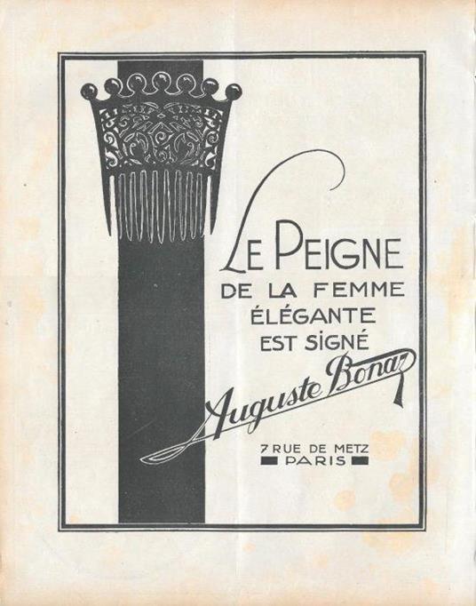 Auguste Bonaz (pettinini). Stampa 1923 - copertina