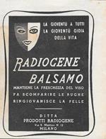 Radiogene Balsamo. Advertising 1943